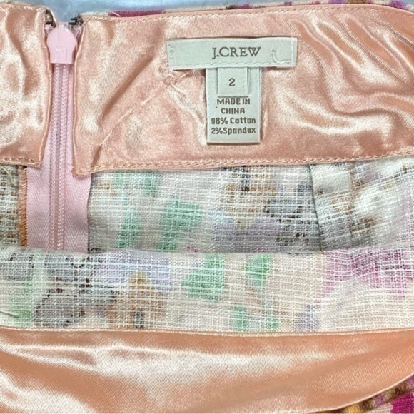 J. CREW Pencil Skirt Abstract Watercolor Floral Straight Pink Green  Purple - Picture 13 of 13